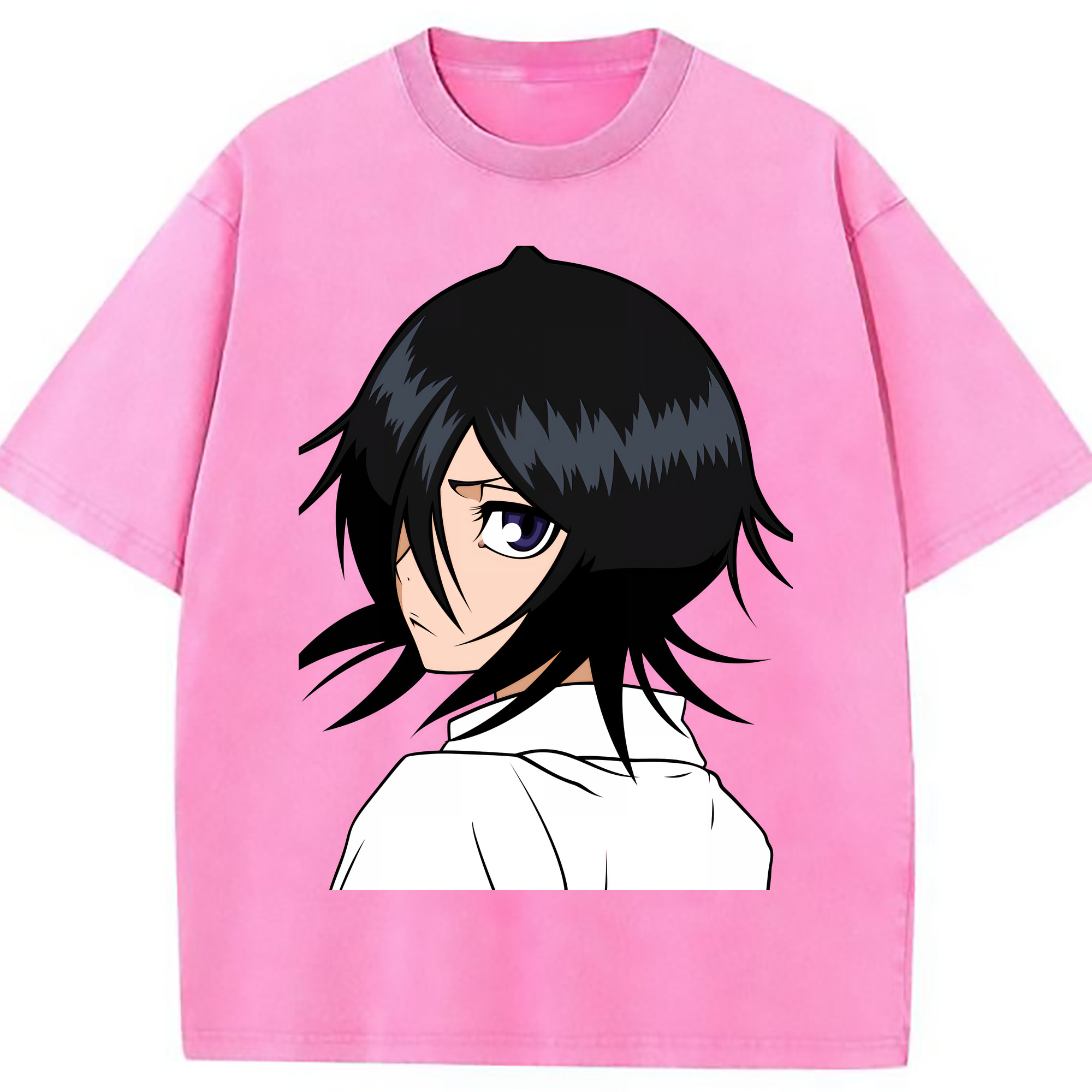 （画像用） ブリーチ 朽木ルキア BLEACH Kuchiki Rukia 綿100% ヴィンテージ風 半袖Tシャツ（フロントプリント）
